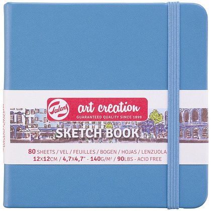 Скетчбук "ArtCreation", 12x12 см, 140 г/м2, 80 листов, голубой