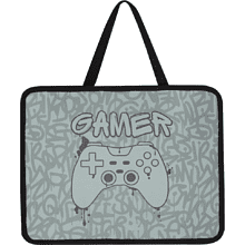 Папка для тетрадей "Gamer", на молнии, серый