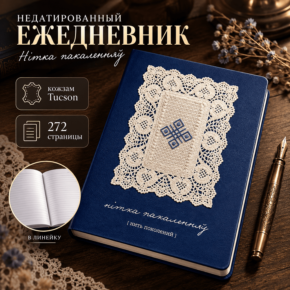 Ежедневник недатированный "Tucson Flex. Нітка пакаленняў", А5, 272 страниц, линейка, синий