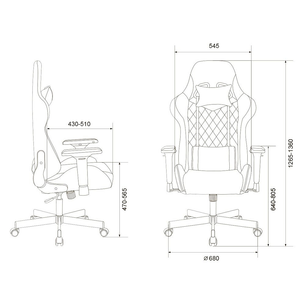 Кресло игровое "Zombie VIKING 7 KNIGHT Fabric", ткань, экокожа, металл, серый - 12