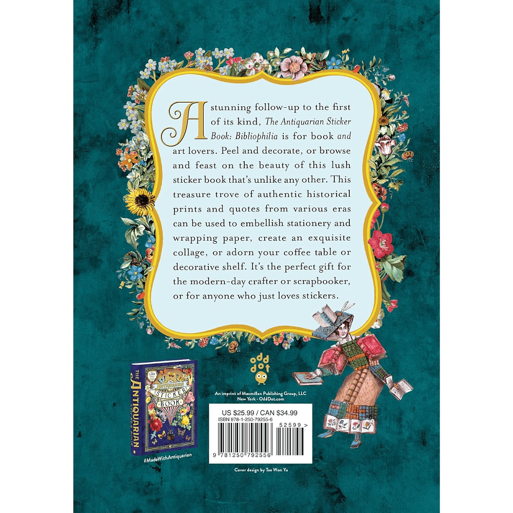 Книга на английском языке "The Antiquarian Sticker Book: Bibliophilia", Odd Dot - 2