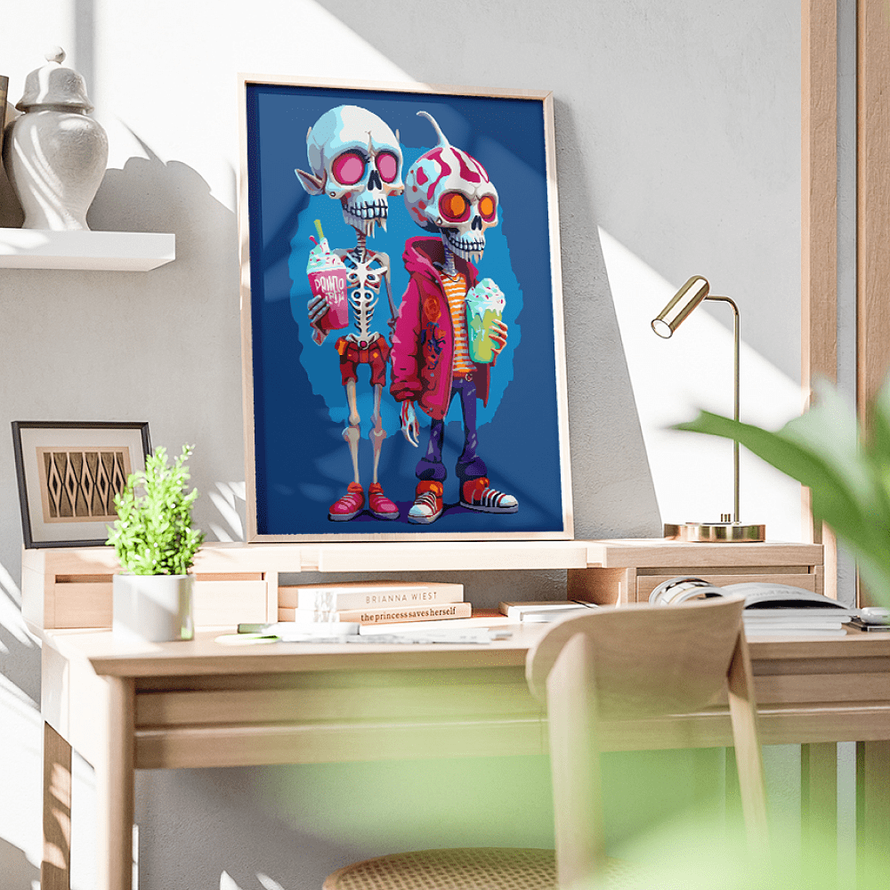 Картина по номерам "Скелеты лето" - 4