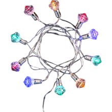 Гирлянда электрическая LED "Нить" с насадками "Фонарик", 2 м, тепло-белый