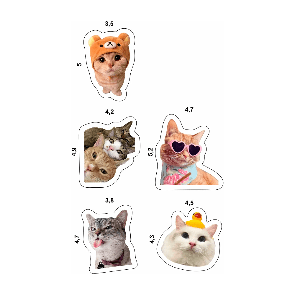 Набор наклеек объемных "Котики", А6, 1 лист, 5 шт - 2