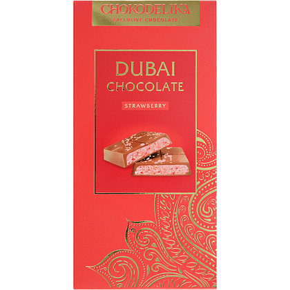 Шоколад молочный "Dubai Strawberry", 180 гр