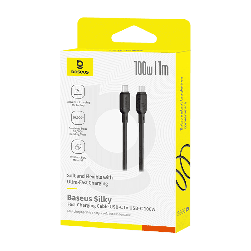 Кабель Baseus P10377704113-00, Type-C to Type-C, 100W, 1 м, Cluster Black - 5