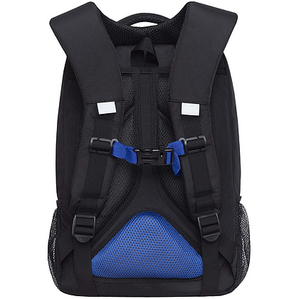 Рюкзак школьный "Greezly", с карманом для ноутбука, черный, синий - 2