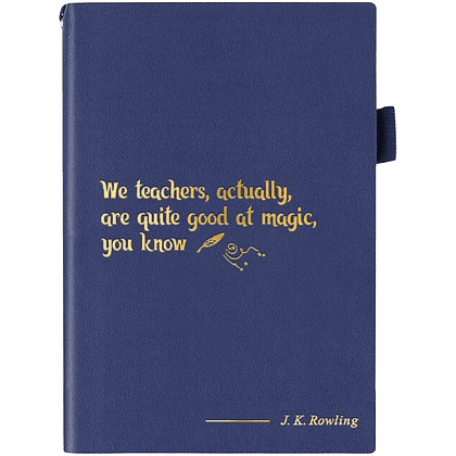 Ежедневник недатированный «We teachers, actually, are quite good at magic, you know. J. K. Rowling», A5, синий
