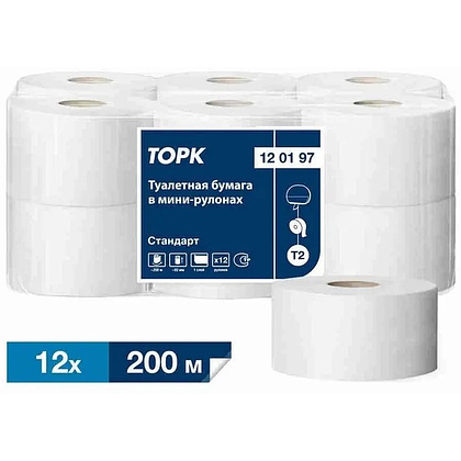 Бумага туалетная Tellus Стандарт, Т2, в мини рулоне, 200 м, 1 слой - 8 Бумага туалетная Tellus Стандарт, Т2, в мини рулоне, 200 м, 1 слой - 8