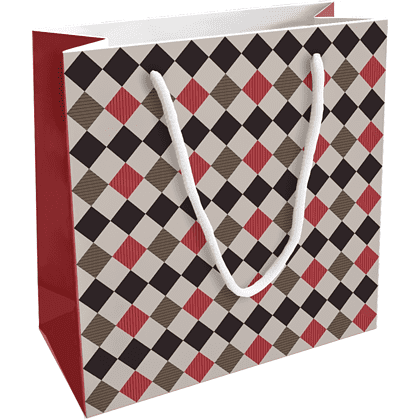 Пакет бумажный подарочный "Cage", 20х20х8 см, красный