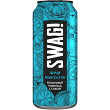Напиток "SWAG!", вкус личи и мангостик, 0.45 л