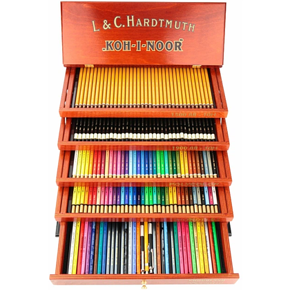 Набор "Koh-i-noor Retro", 180 предметов, деревянный ящик
