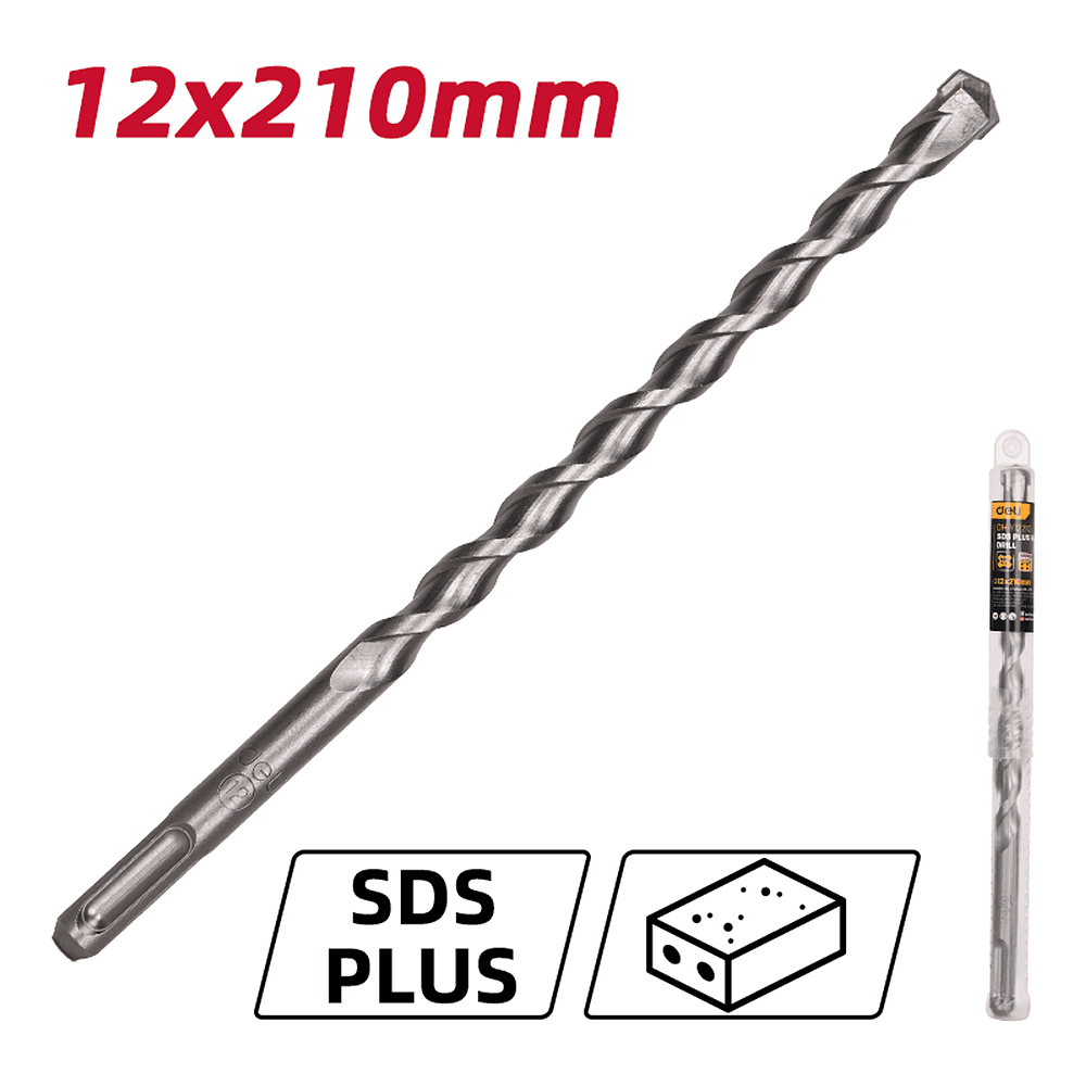Бур по бетону Deli YS EDH-Y12210, 12 x 210 мм, SDS-PLUS - 2 Бур по бетону Deli YS EDH-Y12210, 12 x 210 мм, SDS-PLUS - 2