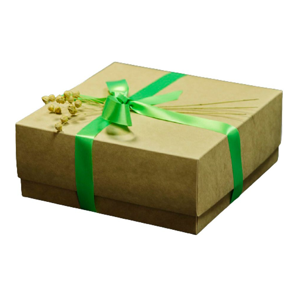 Коробка подарочная картонная, 20х20х8 см, коричневый - 3