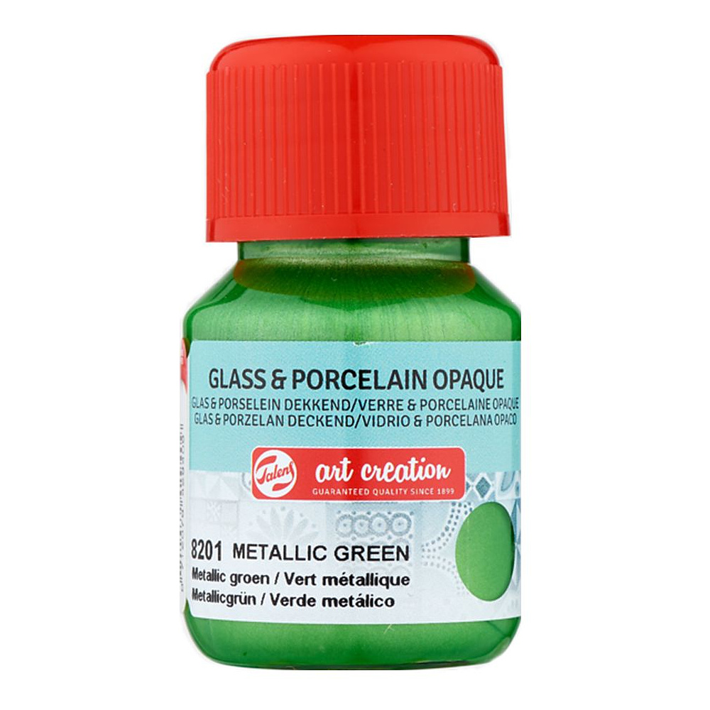 Краски декоративные "GLASS&PORCELAIN OPAQUE", 30 мл, 8201 зеленый металлик