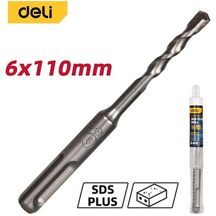 Бур по бетону Deli YS EDH-Y06110, 6x110 мм, SDS-PLUS - 2 Бур по бетону Deli YS EDH-Y06110, 6x110 мм, SDS-PLUS - 2