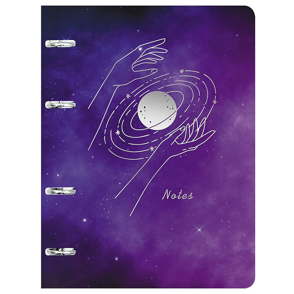 Тетрадь на кольцах "Space", А5, 100 листов, клетка, фиолетовый