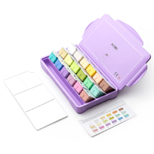 Краски гуашевые "Himi Jelly Cup. Pastel colors", 18 цветов, кювета, фиолетовый футляр