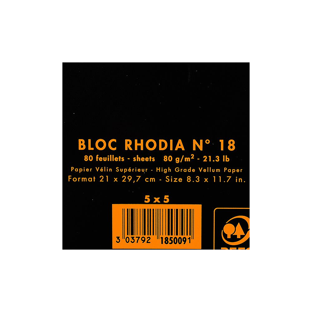 Блокнот "Rhodia", A4, 80 листов, клетка, черный - 2