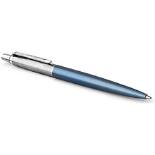 Ручка шариковая автоматическая "Jotter Core K63 Waterloo Blue CT", 1,0 мм, сине-голубой, серебристый, стерж. синий