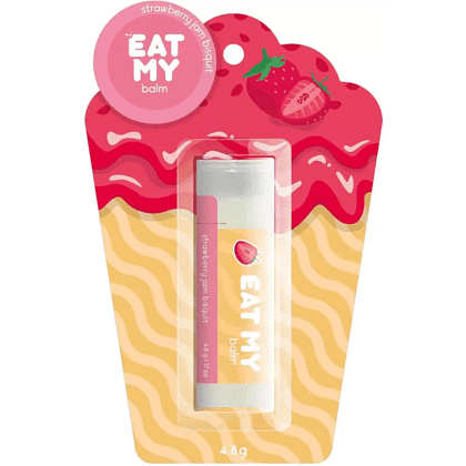 Бальзам для губ "Eat My", 4.8 г, аромат бисквит с клубничным джемом 