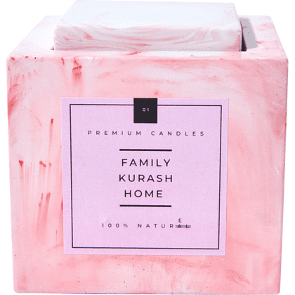 Свеча декоративная "Family Kurash Home Куб", ароматизированная, розовый