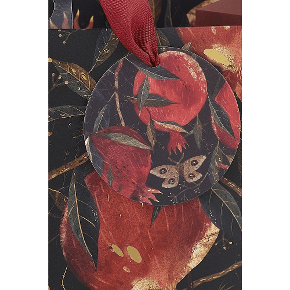 Пакет бумажный подарочный "Flora. Гранат", 26x32,4x13 см, бордовый - 2