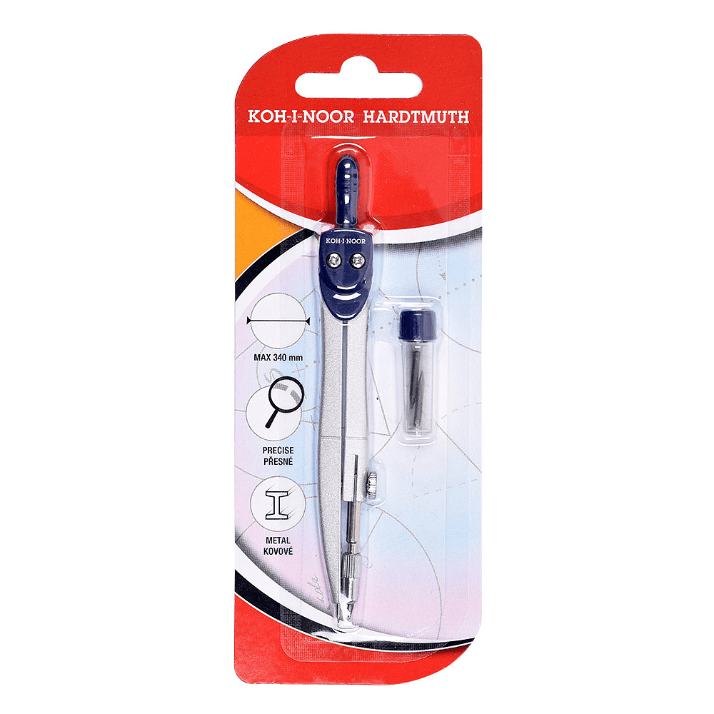 Циркуль "Koh-i-noor 4901BL" + грифели, блистер