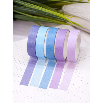 Клейкая лента "Multicolor tone purple-blue", 10х2 мм/м, ассорти - 3