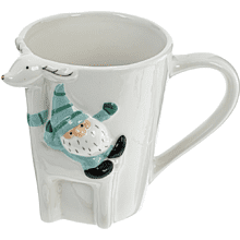 Кружка керамическая "Гном", 400 мл, белый, зеленый