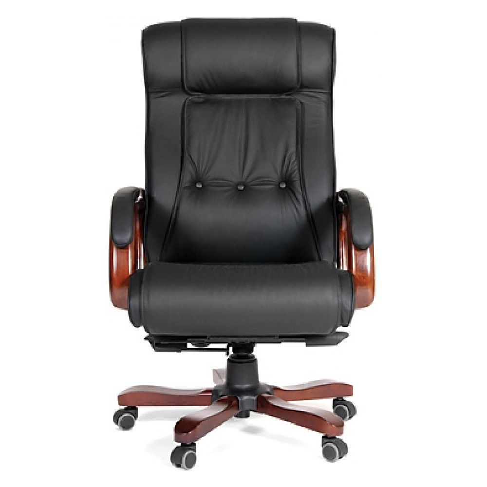 Кресло для руководителя "Chairman 653", кожа, металл, дерево, черный - 2