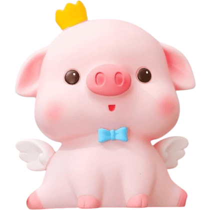 Копилка "Angel pig crown", пластик, розовый