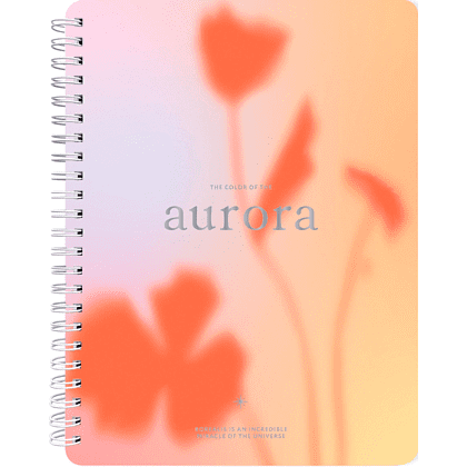 Тетрадь "Aurora полярное сияние", A5, 120 листов, клетка, спираль сбоку, разноцветный