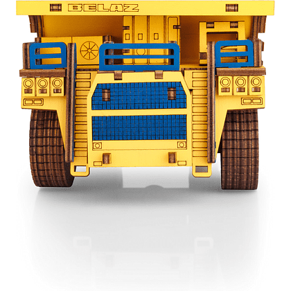 Конструктор 3D "БЕЛАЗ-7560", деревянный, желтый - 3