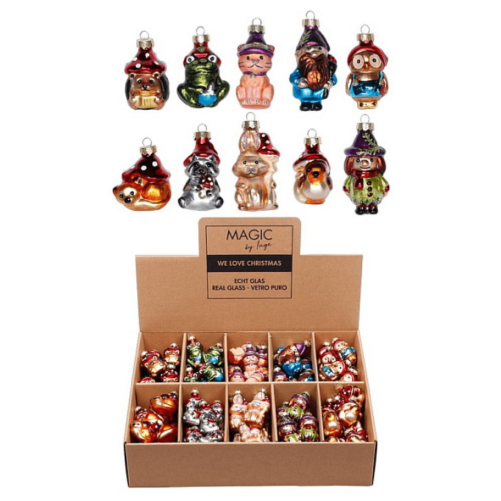 Украшение елочное "Glass miniatures", 3-5 см, стекло, ассорти