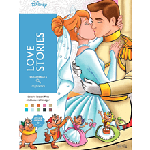 Раскраска по номерам на фрунцузском языке "Coloriages mystères Disney - Love Stories"