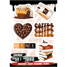 Набор наклеек объемных "Кофейные #2", А6, 1 лист, 6 шт