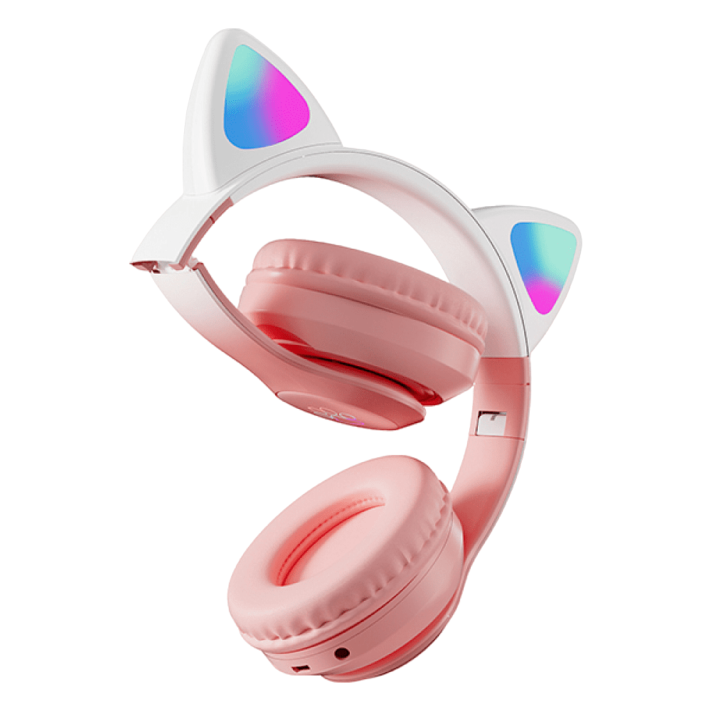 Наушники  беспроводные Miru "CAT EP-W10", Bluetooth, розовый  - 3