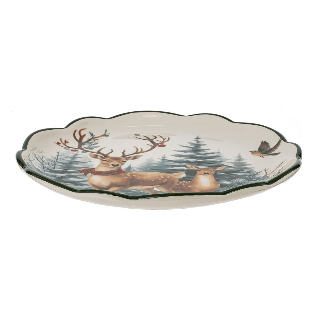 Тарелка керамическая "Олени", 24 см, разноцветный - 2