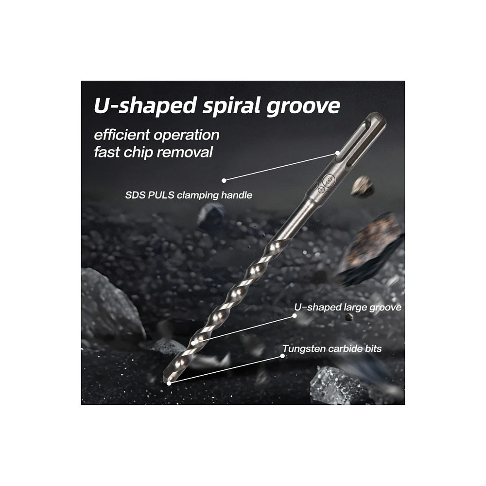 Бур по бетону Deli YS EDH-Y08160, 8x160 мм, SDS-PLUS - 3 Бур по бетону Deli YS EDH-Y08160, 8x160 мм, SDS-PLUS - 3