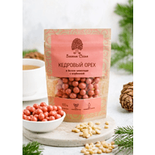 Конфеты "Сибирский кедр", ядро кедрового ореха в белом шоколаде с клубникой, 60 гр.