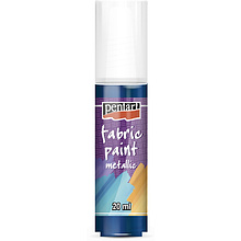 Краски для текстиля "Pentart Fabric paint metallic", 20 мл, синий