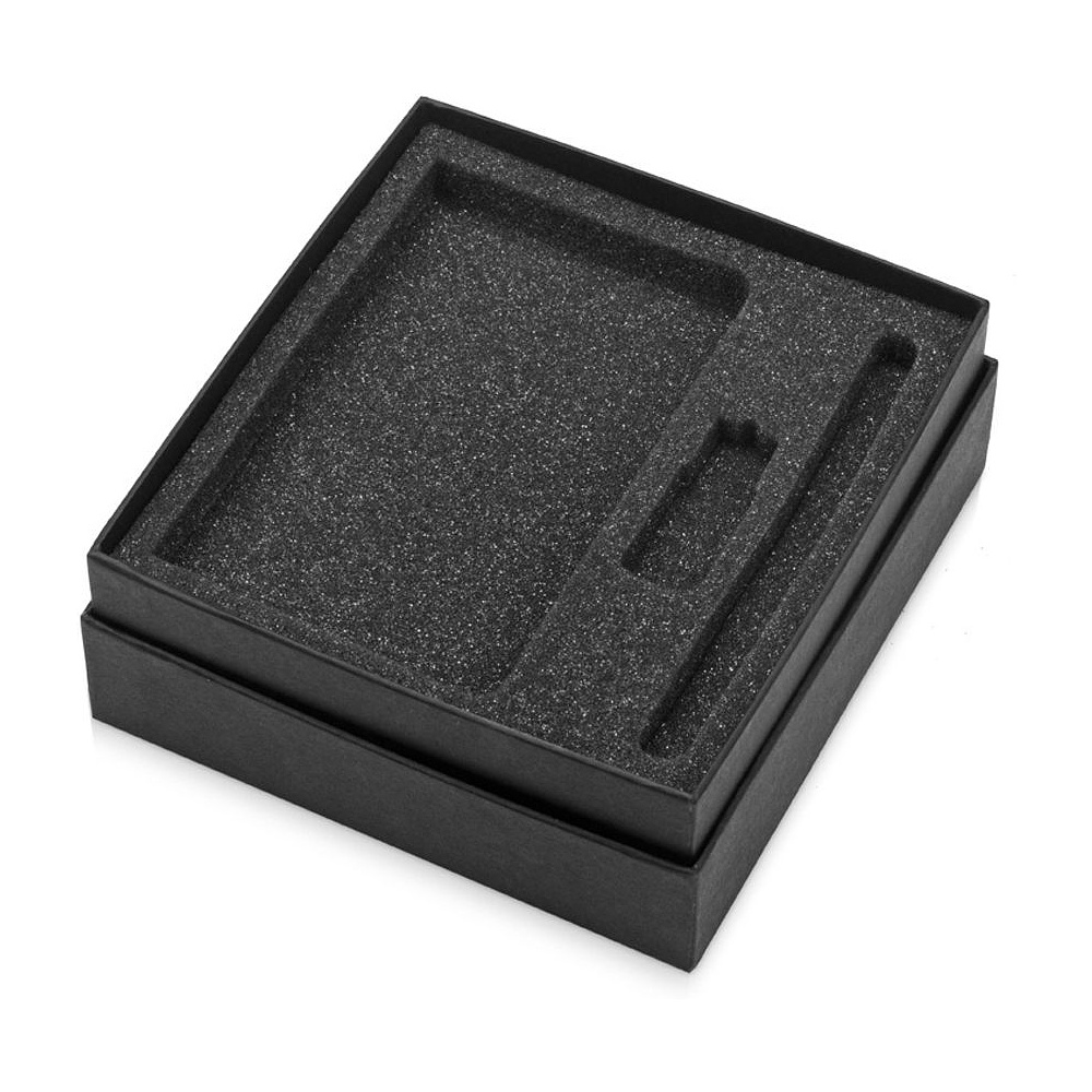 Коробка подарочная "Smooth M" для ручки, флешки и блокнота A6, черный - 2