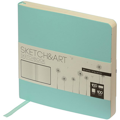 Скетчбук "Sketch&Art", 14.5x14.5 см, 100 г/м2, 100 листов, мятный - 2