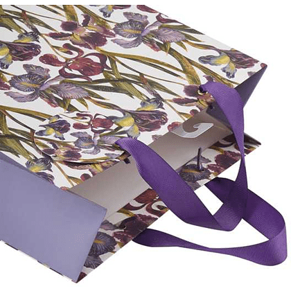 Пакет бумажный подарочный "Flora. Ирисы", 26x32,4x13 см, фиолетовый - 2
