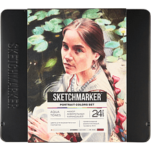 Цветные карандаши акварельные "Sketchmarker Портрет", набор 24 цвета, жестяной пенал