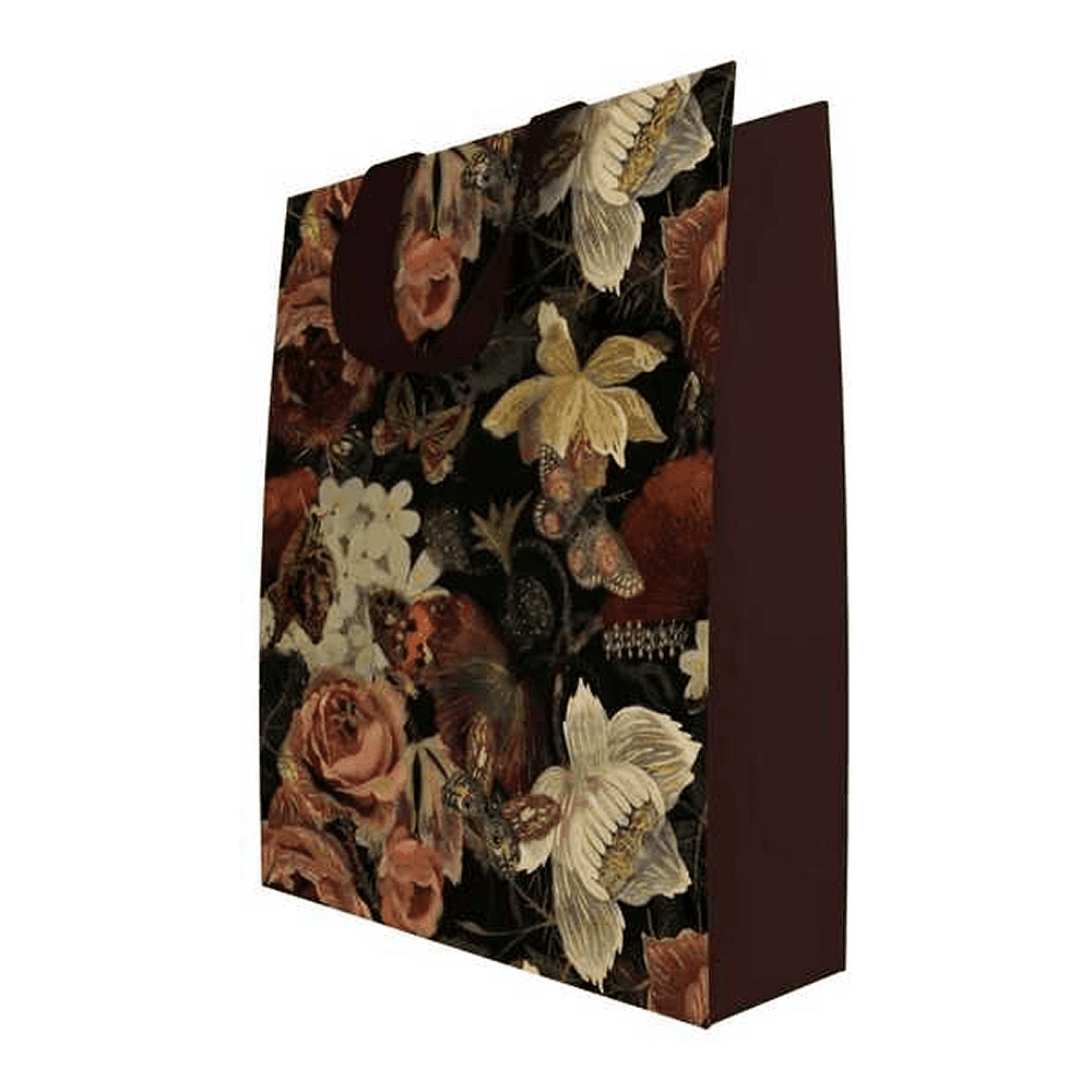 Пакет бумажный подарочный "Flora. Lush Bouquet", 18x23x10 см, коричневый