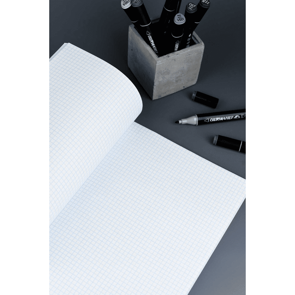 Тетрадь "Мерцание", А4, 80 листов, серый - 10