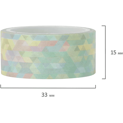 Клейкая лента "Микс №1", 15x3 мм/м, ассорти - 5