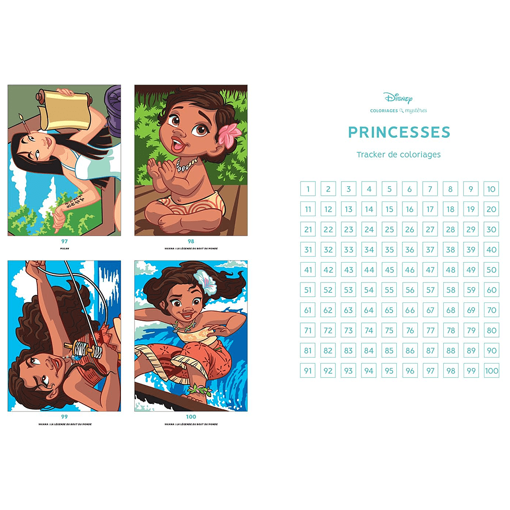 Раскраска по номерам на французском языке "Coloriages mystères Disney Collector - Princesses" - 6